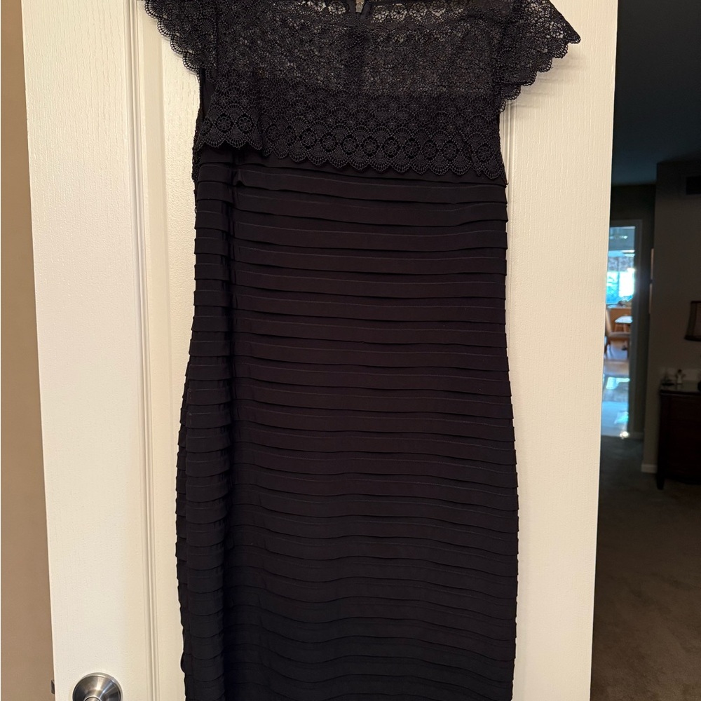 Adrianna Papell Black Lace Mini Dress